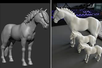 sculpt a custom 3d animal or pet model for 3d printing, resin, or fdm