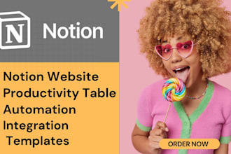 build aesthetic notion template, setup notion automation, dashboards for you