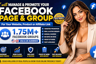 manage your facebook page and group, and share website affiliate links