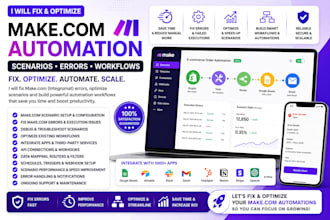 fix make com automation, scenarios, errors and workflows