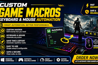create game macros, mouse automation, PC game, autohotkey, macro script, ai bot