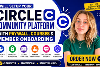 setup circle so community platform with paywall, courses, and member onboarding