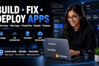 develop and fix flutterflow mobile apps for ios and android flutterflow bug fix