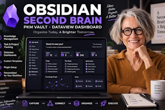 setup obsidian second brain with pkm vault and dataview productivity dashboard