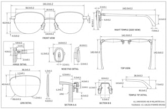 design eyewear tech pack for production