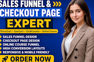 design thrivecart samcart sales funnel checkout page clickfunnels, online course