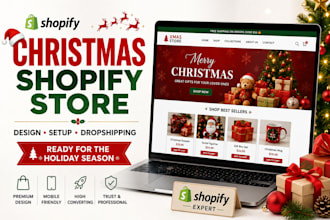 create christmas shopify store, holiday store, christmas dropshipping store