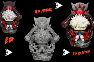 convert 2d character to 3d printable model stylized 3d toy model character stl