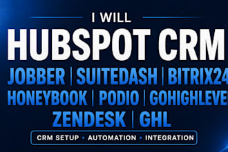 hubspot crm jobber suitedash bitrix24 honeybook podio gohighlevel zendesk ghl