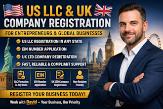 do US llc registration, USA business registration, ein and UK company