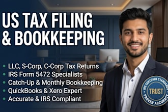 file us tax returns, corporate tax returns, and bookkeeping for your llc