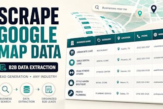 scrape google map data for lead generation, b2b data extraction for any industry