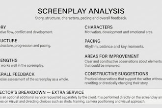 provide detailed screenplay coverage and script analysis