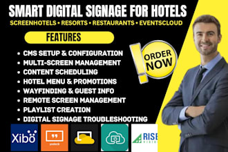 set up digital signage for hotels, resorts, and hospitality businesses