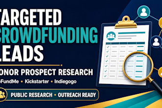research targeted crowdfunding donor prospects and fundraising leads