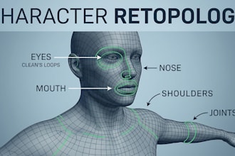 retopologize your 3d model for games, animation and 3d printing