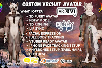make furry vrchat avatar, anime nsfw vtuber, furry nsfw, vrchat streaming avatar