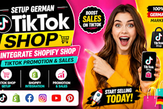 setup german tiktok shop, integrate german shopify shop, tiktok promotion, sales