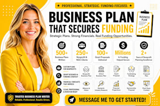 nonprofit ngo 501c3 charity ministry foundation business plan writer for funding