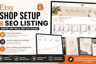 do etsy shop setup etsy digital products design etsy SEO listing for etsy shop