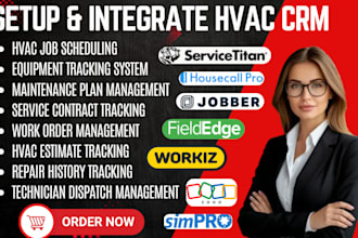 setup hvac crm servicetitan housecall pro jobber fieldedge workiz simpro zoho
