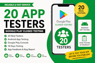 do 12 testers 20 app testers for google play closed testing android app testing