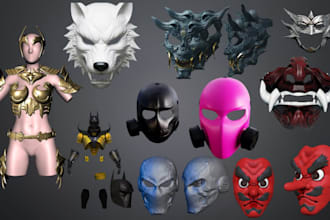3d sculpt custom 3d mask 3d helmet cosplay armor halloween mask 3d cosplay props