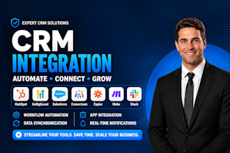 integrate crm hubspot gohighlevel salesforce connecteam zapier make slack