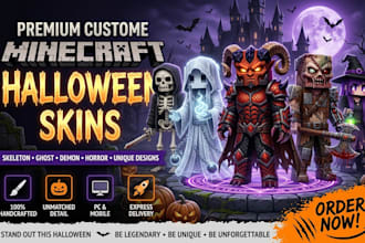 create custom minecraft halloween skin spooky horror zombie ghost demon HD skins