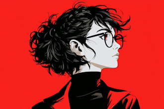 draw persona 5 style portrait profile picture