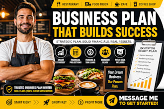 do restaurant food truck cafe coffee shop financial startup business plan writer
