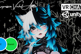 create custom vrchat avatar, furry vr character, pc quest 3d avatar, nsfw avatar