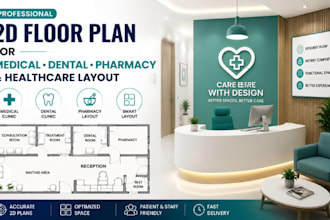 design medical, dental, clinic pharmacy 2d floor plans and healthcare layout