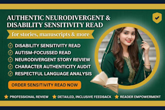 sensitivity read your disability novel, short stories, or script