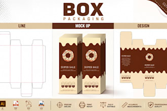 create custom packaging dieline, box template and print ready files