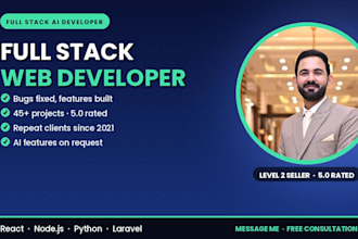 do full stack web development and fix bugs as full stack ai developer