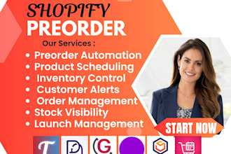 setup shopify preorder timesact preproduct globo purple dot stoq wod
