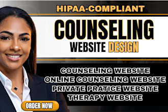 counseling website, mental health therapy site, private pratice website redesign