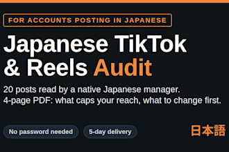 audit your japanese tiktok or instagram reels account