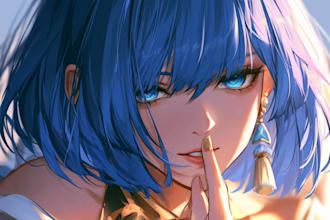 draw beautiful anime profile picture, avatar, icon
