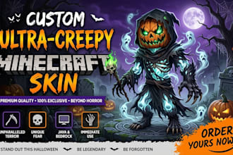 create custom halloween minecraft skin character horror spooky java and bedrock