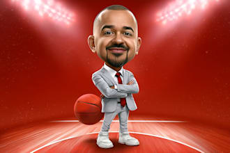 singel funny caricature professional business caricature