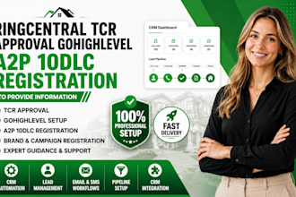 ringcentral tcr approval gohighlevel a2p 10dlc registration