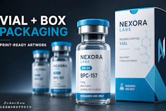 design peptide vial, medicine boxes and pharma packaging