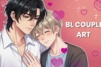 draw bl couple art, boys love manhwa anime illustration and yaoi oc ship art