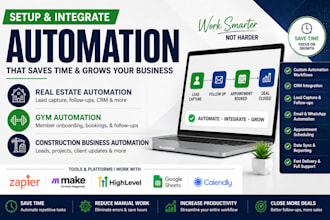 setup real estate automation, gym automation construction business automation