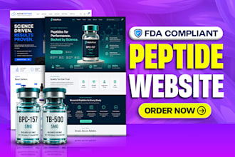 build fda compliant peptide website or supplement website, peptide store design