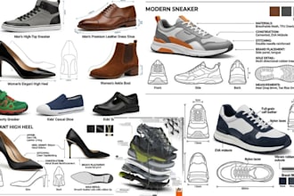 do shoe tech pack, sneakers design, footwear, heels, loafers and leather shoe