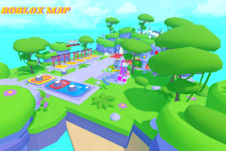 design custom roblox map environments, game maps, 3d models and assets
