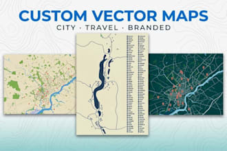 design a custom vector city map illustration, travel map and tourist map